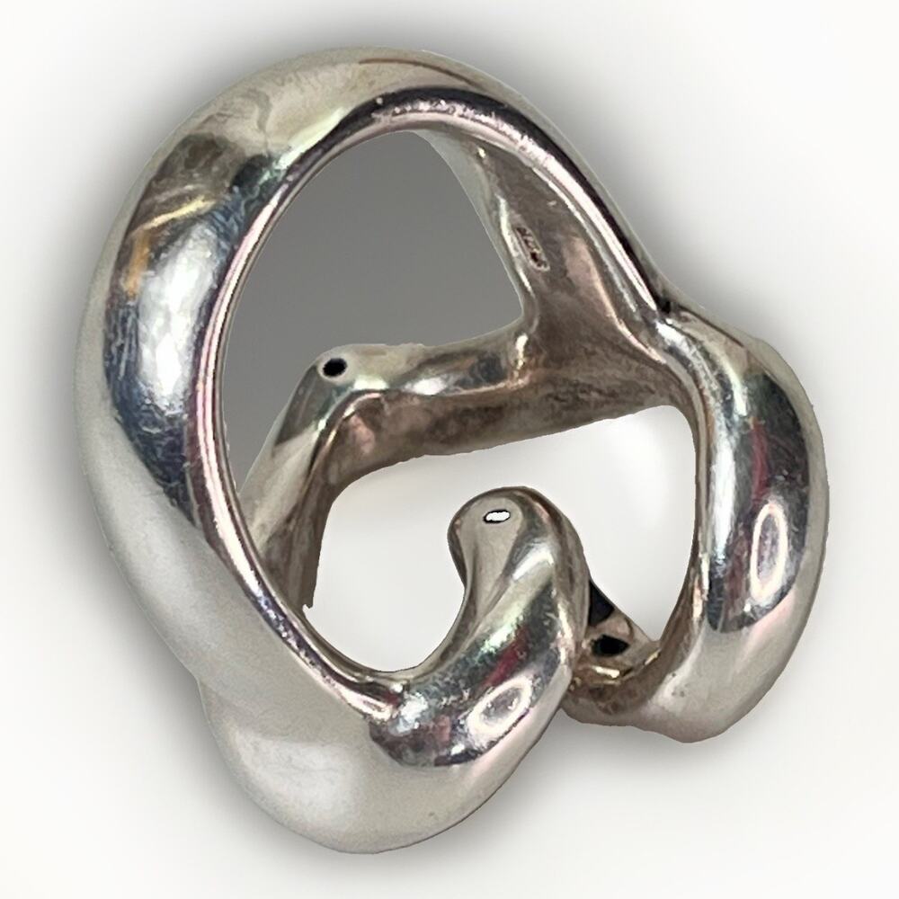 Indigo Falls 925 Sterling Electroform Heart Statement Ring Pendant Sz 7.5-8 - Picture 8 of 16